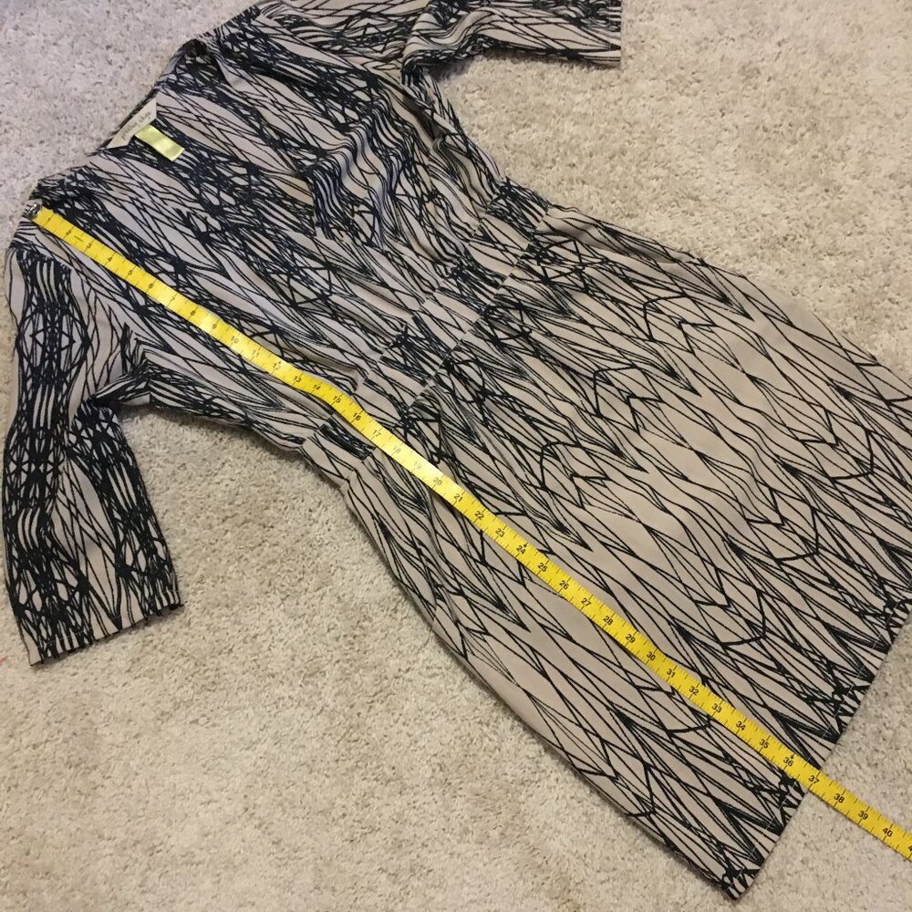 Presley Skye Retro 70s Geometric Tesseract Wrap Dress Tie Back Small - Picture 14 of 15